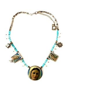 Necklace of Virgin Mary, handcrafted piece of art
